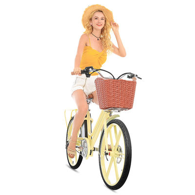 250w γυναικείο Ε ποδήλατο με το πλαίσιο καλαθιών 48T Alu, ποδήλατα των ηλεκτρικών γυναικών 24x1.75